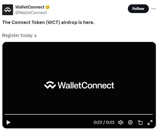 WalletConnect Launches WCT Airdrop