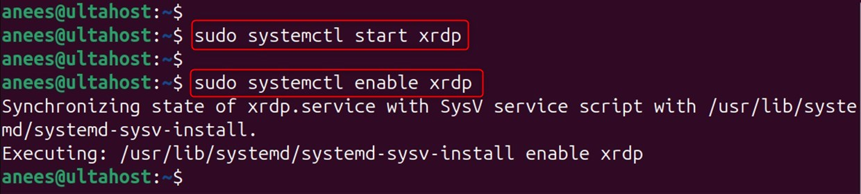 start and enable xrdp