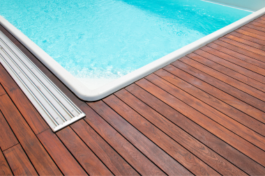 the complete guide to pool decks treated lumber deck with drainage grate custom built michigan