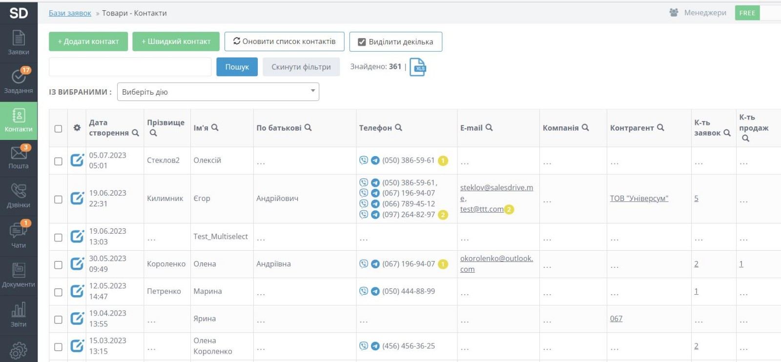 У CRM-системі розширений функціонал для спілкування з клієнтами, конструктор сайтів