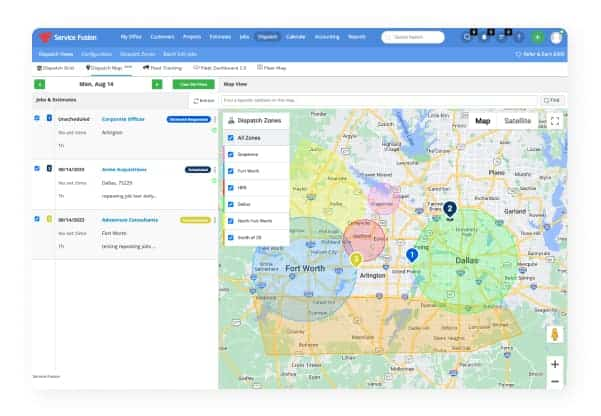 service fusion best dispatch and scheduling software for plumbers