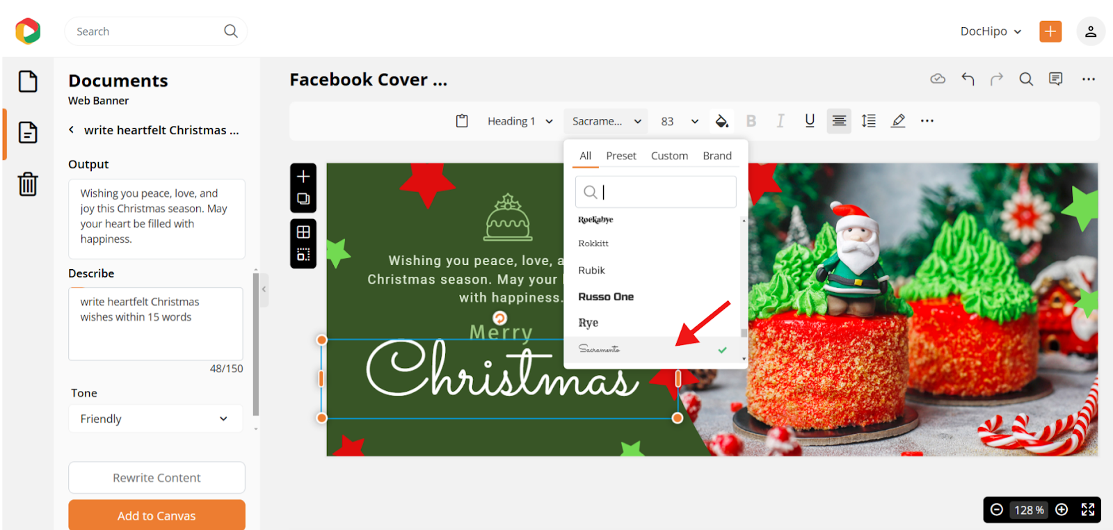 Christmas Facebook Cover font