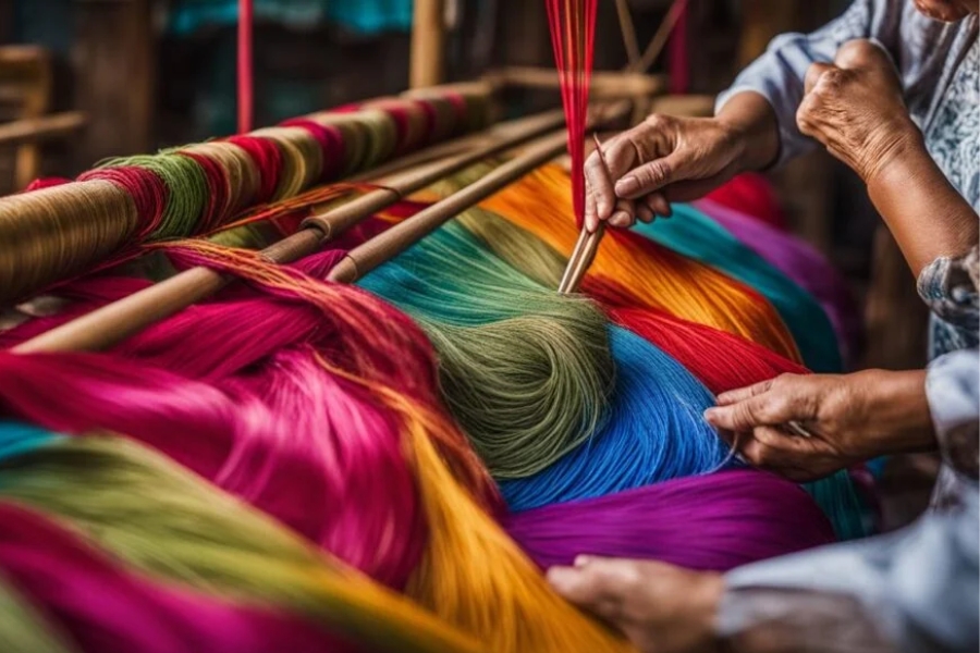 Silk weaving in Cambodia