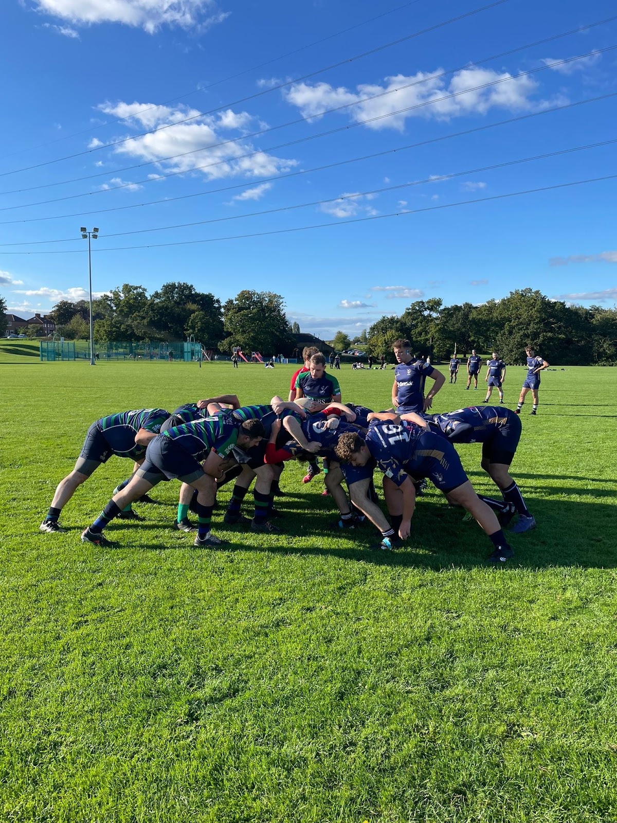 London Stags players pack down for a scrum