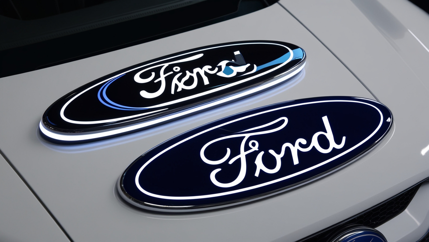 White LED Emblems for Ford