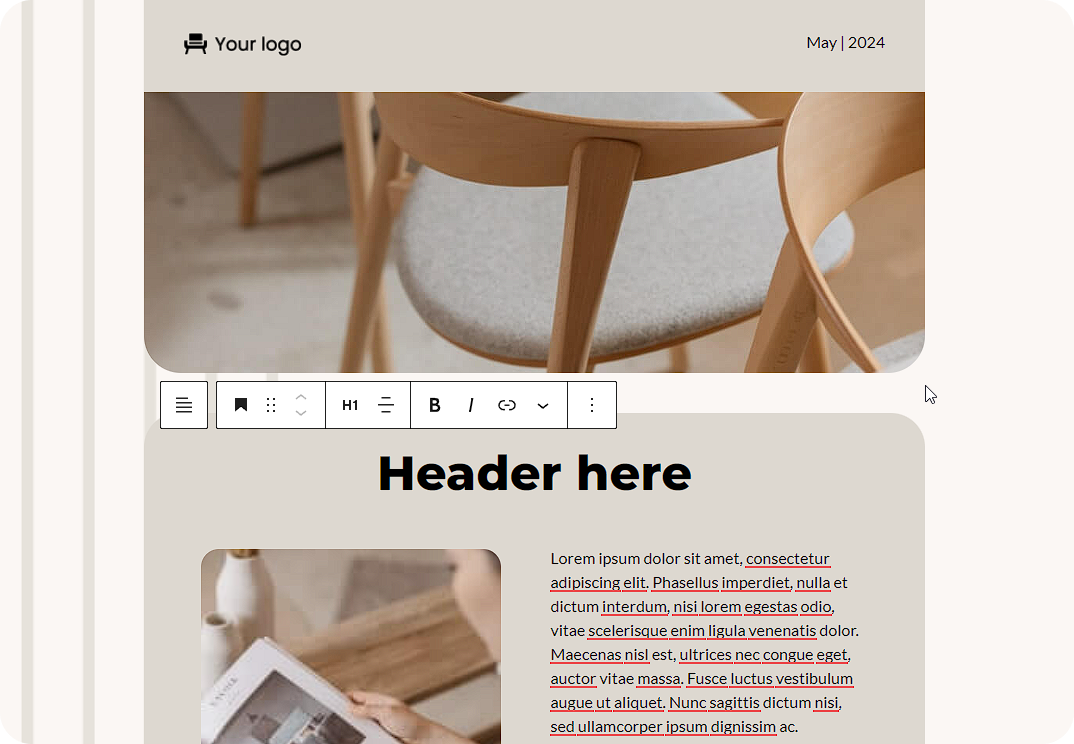 Email Template for Furniture shop 