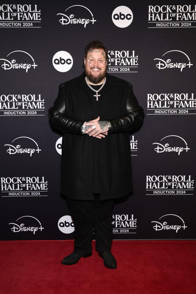 CLEVELAND, OHIO - OCTOBER 19: Jelly Roll attends the 2024 Rock & Roll Hall Of Fame Induction Ceremony streaming on Disney+ at Rocket Mortgage Fieldhouse on October 19, 2024 in Cleveland, Ohio. (Photo by Arturo Holmes/Getty Images for The Rock and Roll Hall of Fame)