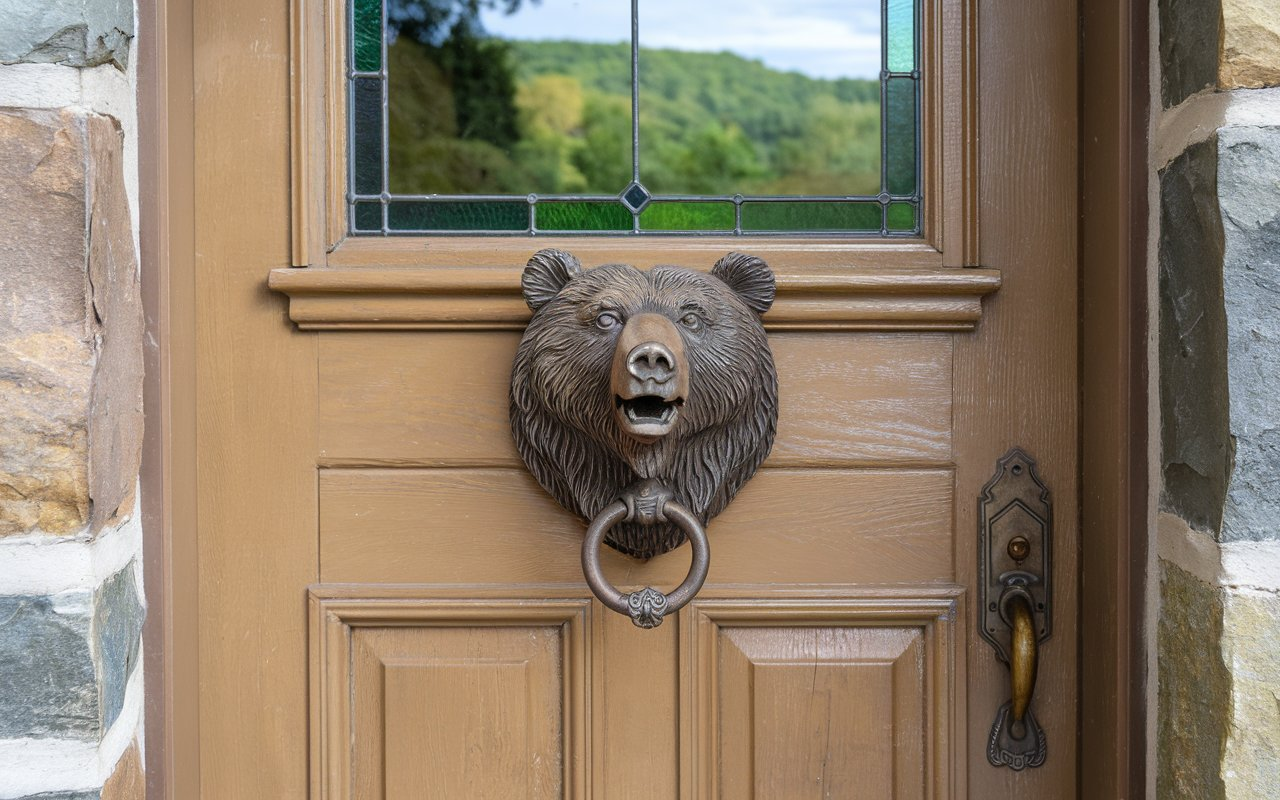 Bear Head Metal Zippies Door