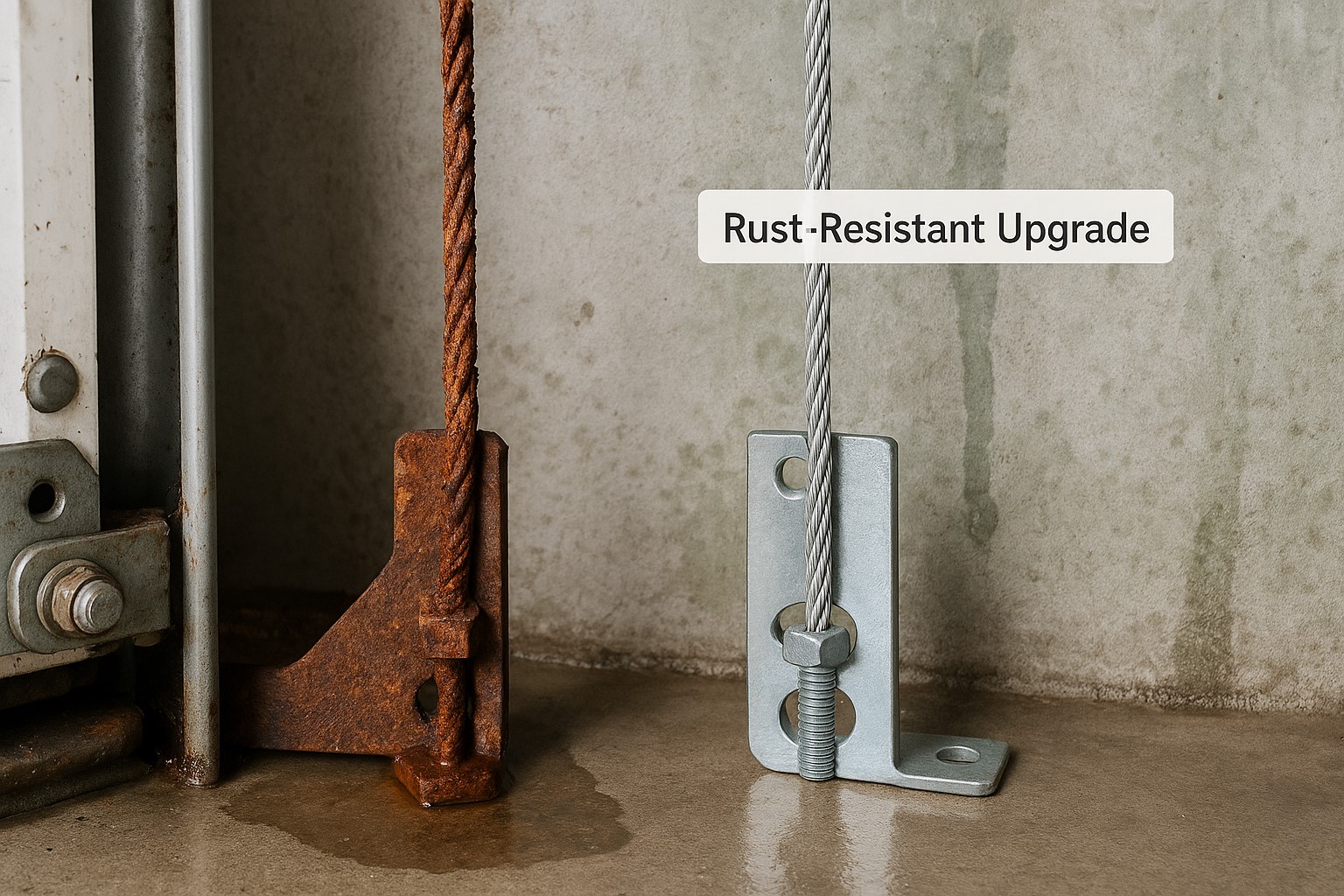 Rusted Cable needs garage door cable replacement