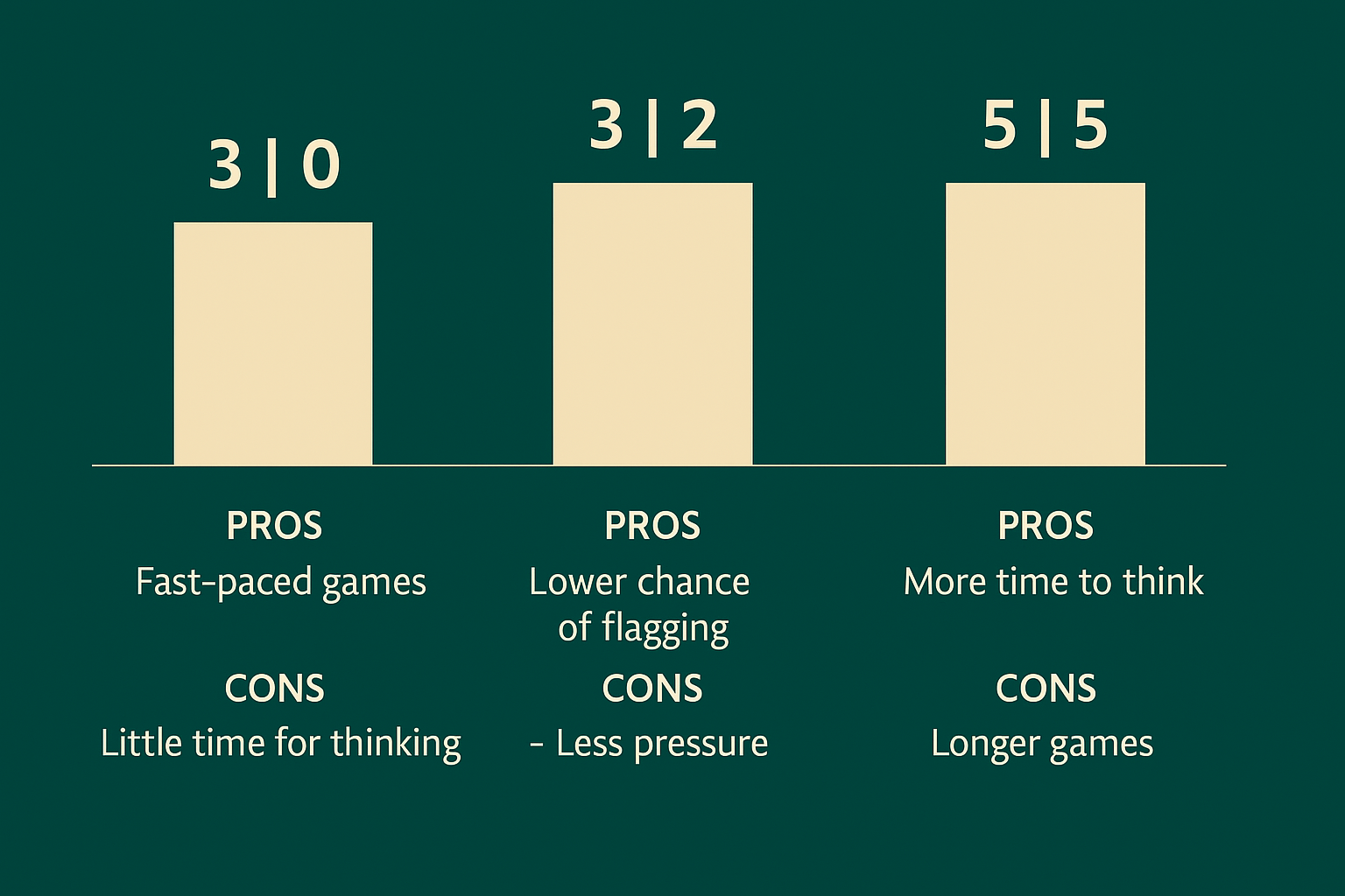 table visualizing time control formats
