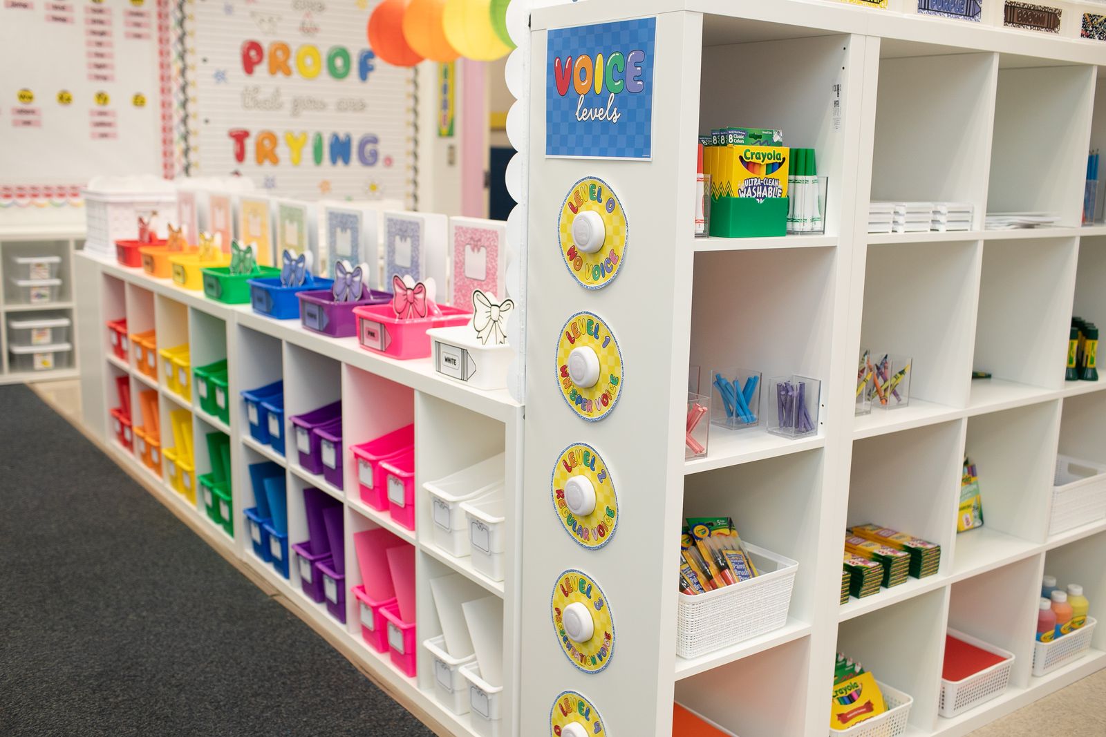 Shelves in classroom
