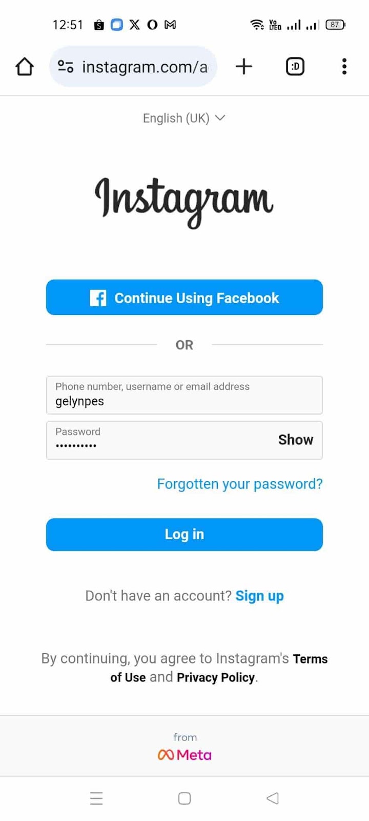 How To Reactivate Your Instagram Account If It Is Disabled - Enter email and password