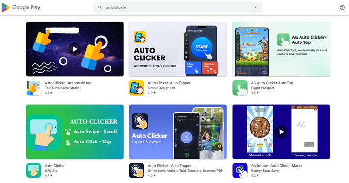 Install the Auto Clicker App on Google Play Store using Redfinger