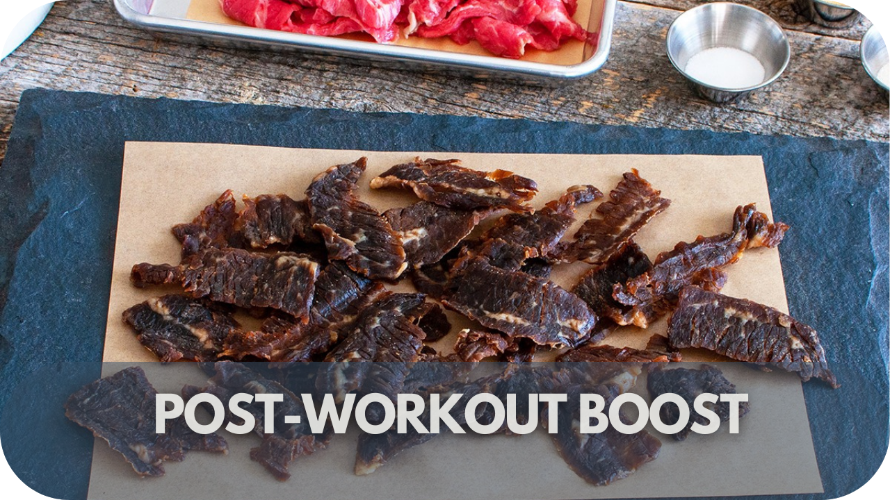 Refuel with protein-packed salt & vinegar jerky to support muscle recovery after a workout.