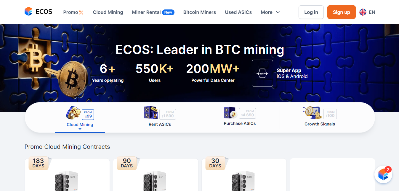 ECOS - Best Cryptocurrency Mining App