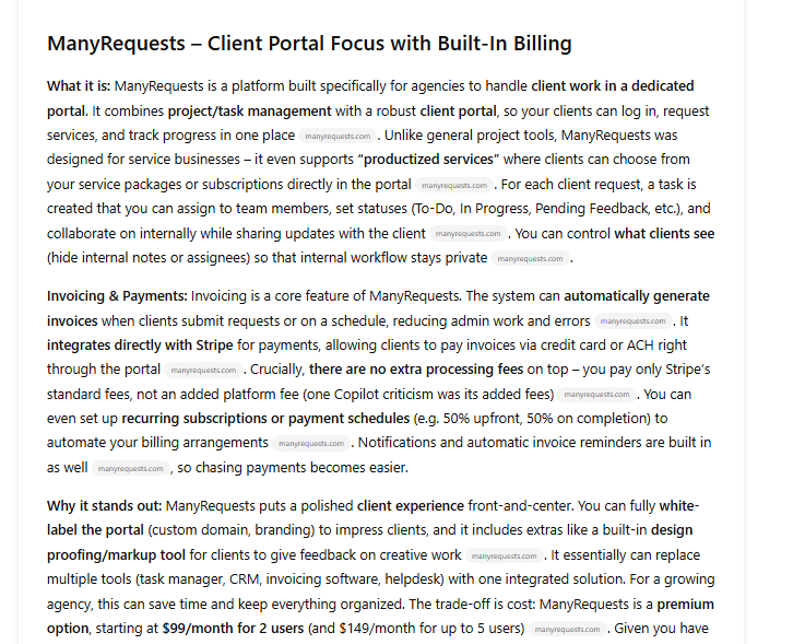More context on ManyRequests as a copilot alternatives with context from my article