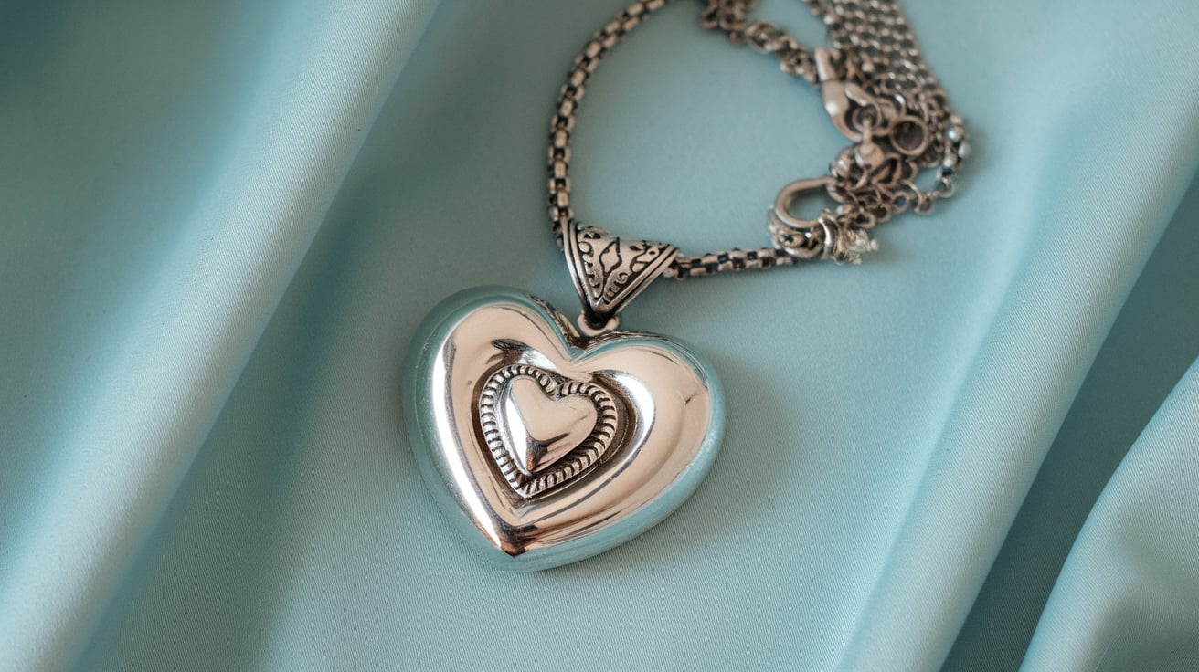 Vintage Mary DiMarco Hearts Necklace Blue