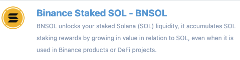 Binance Staked SOL (BNSOL) Description