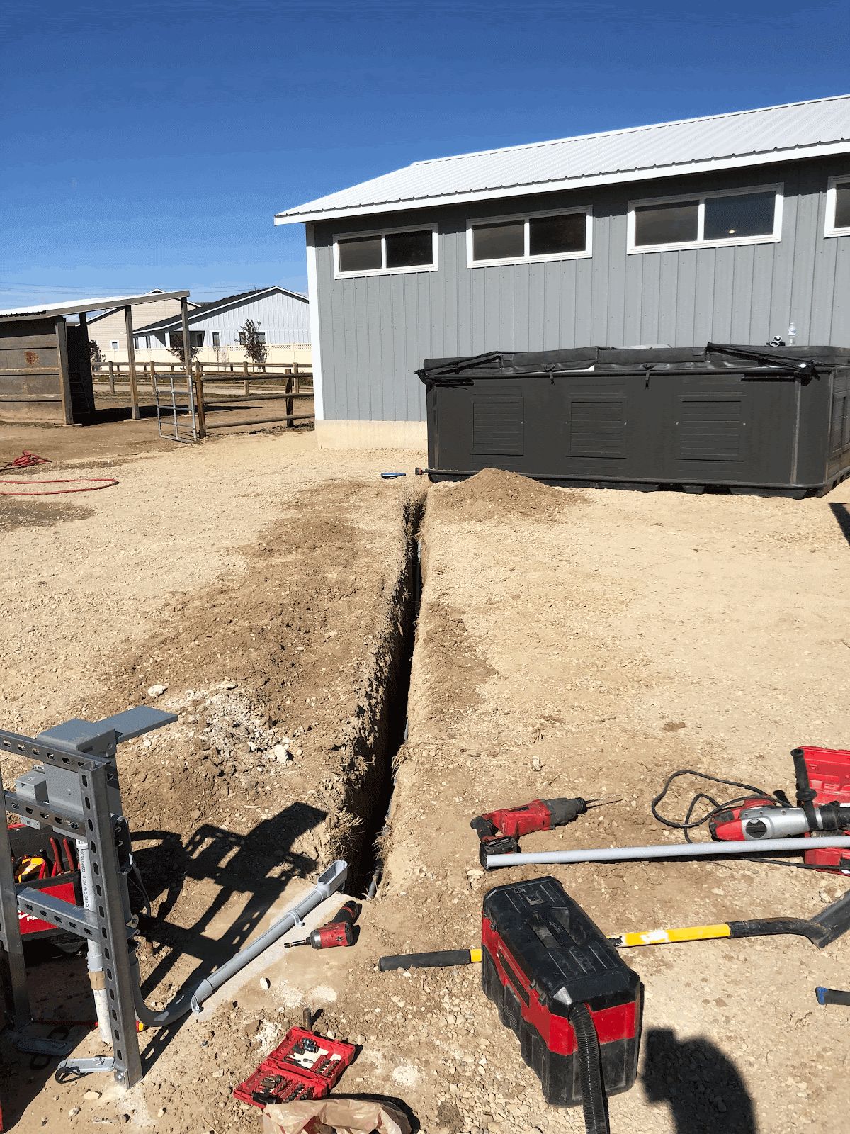 Hot tub wiring installation