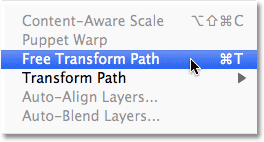 Photoshop Free Transform Path command. 