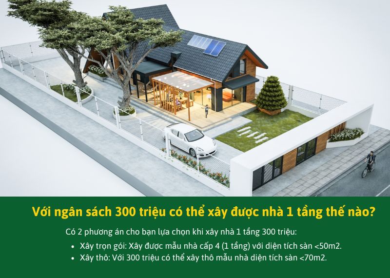 ngân sách 300 triệu có thể xây được nhà 1 tầng như thế nào Xây dựng Nhất Tín