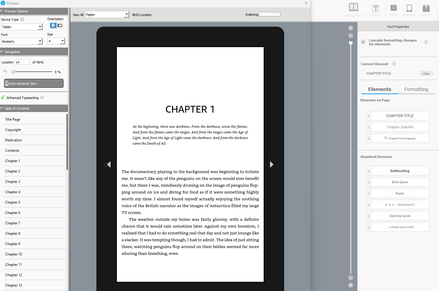 preview book in kindle create