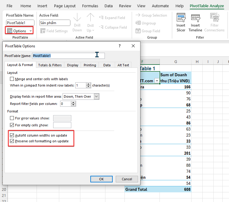 C ch d ng pivot tables trong excel blog cntt