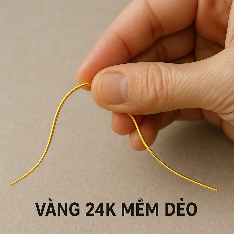Bàn tay uốn cong sợi dây vàng 24k mềm dẻo