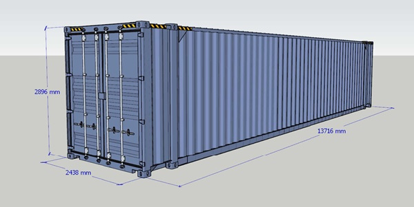 container 40 feet kích thước bao nhiêu