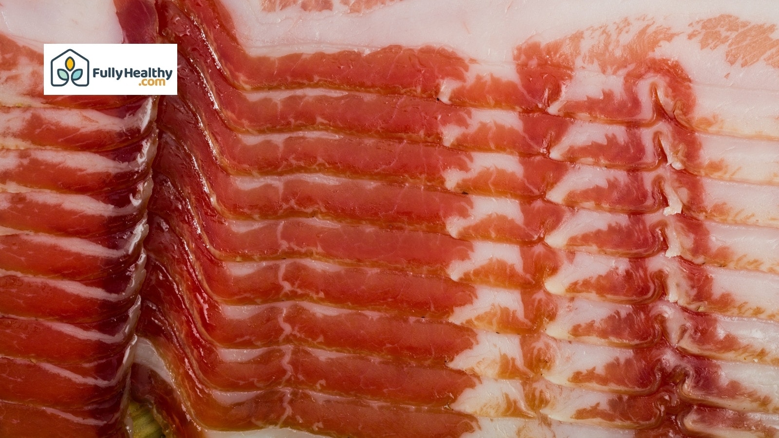 Stacked cured bacon