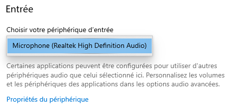 microphone realtek ne fonctionne pas