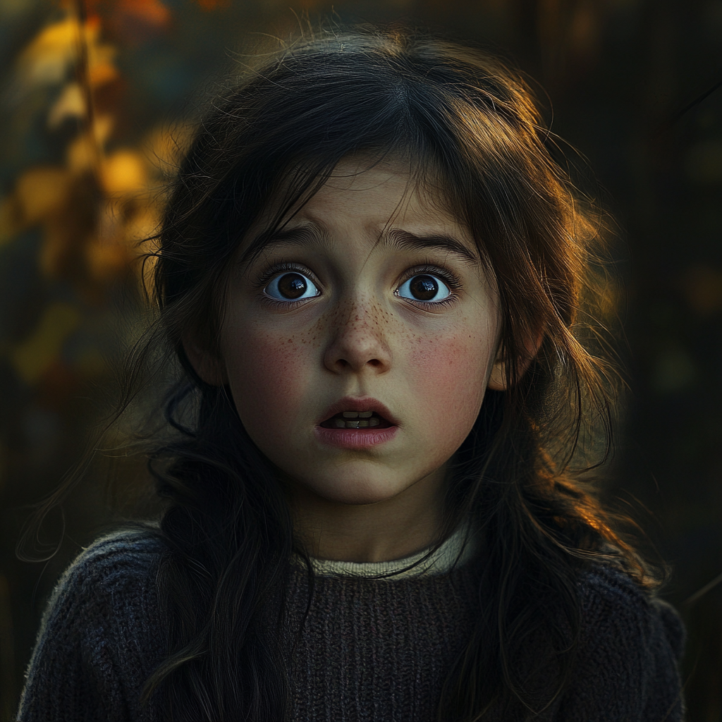 A shocked little girl | Source: Midjourney