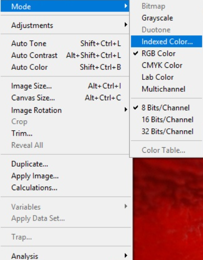 choosing  color photoshop setting 