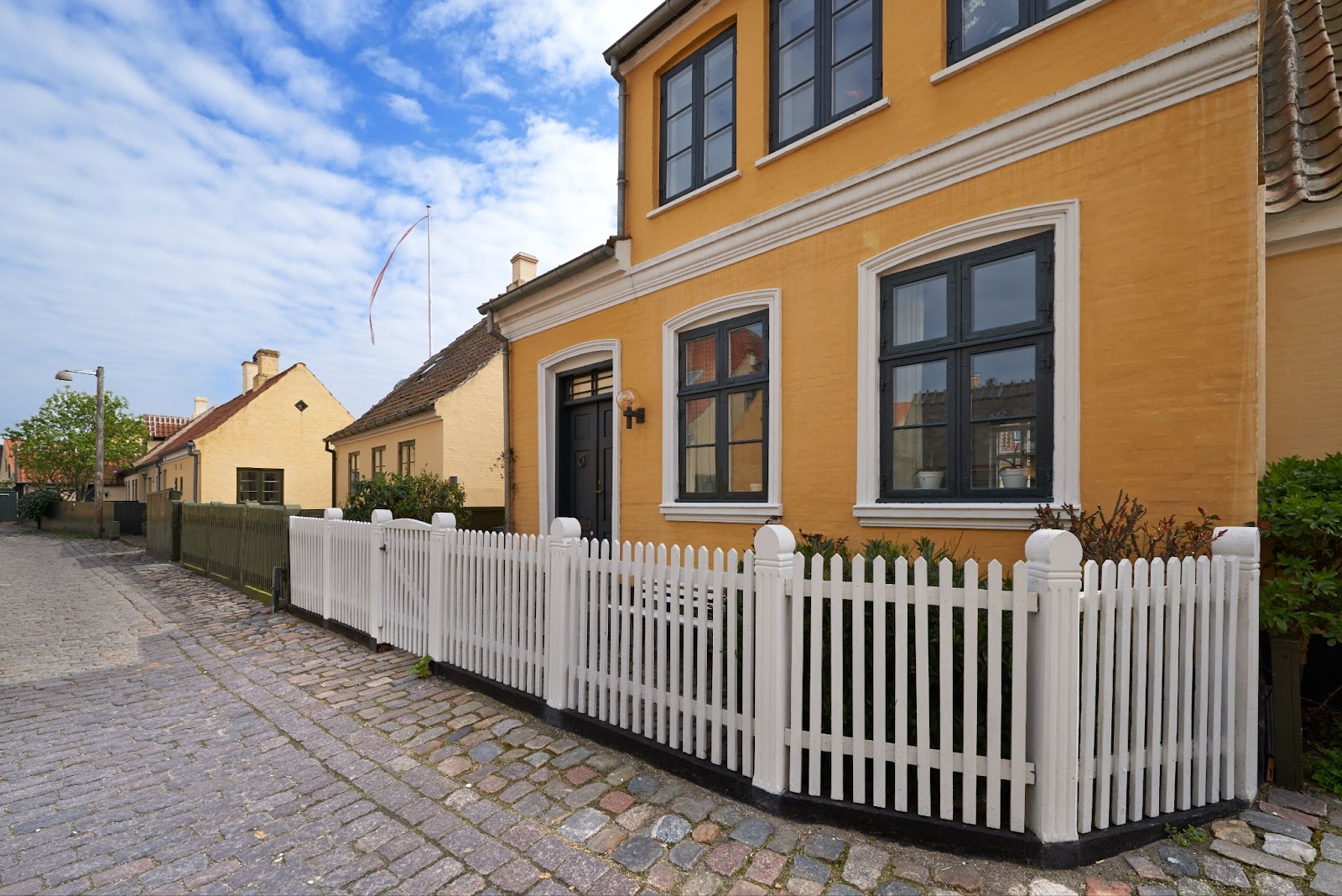 Fencing around a home. 