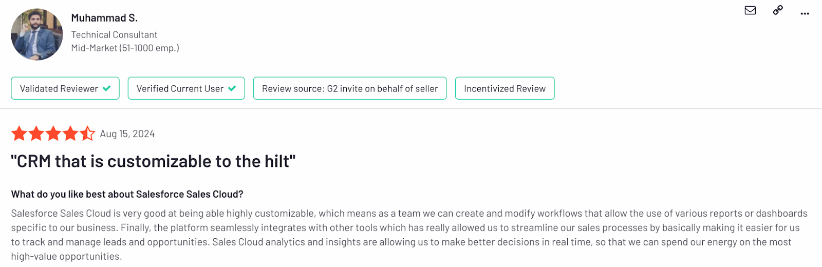 Salesforce Sales Cloud G2 Review
