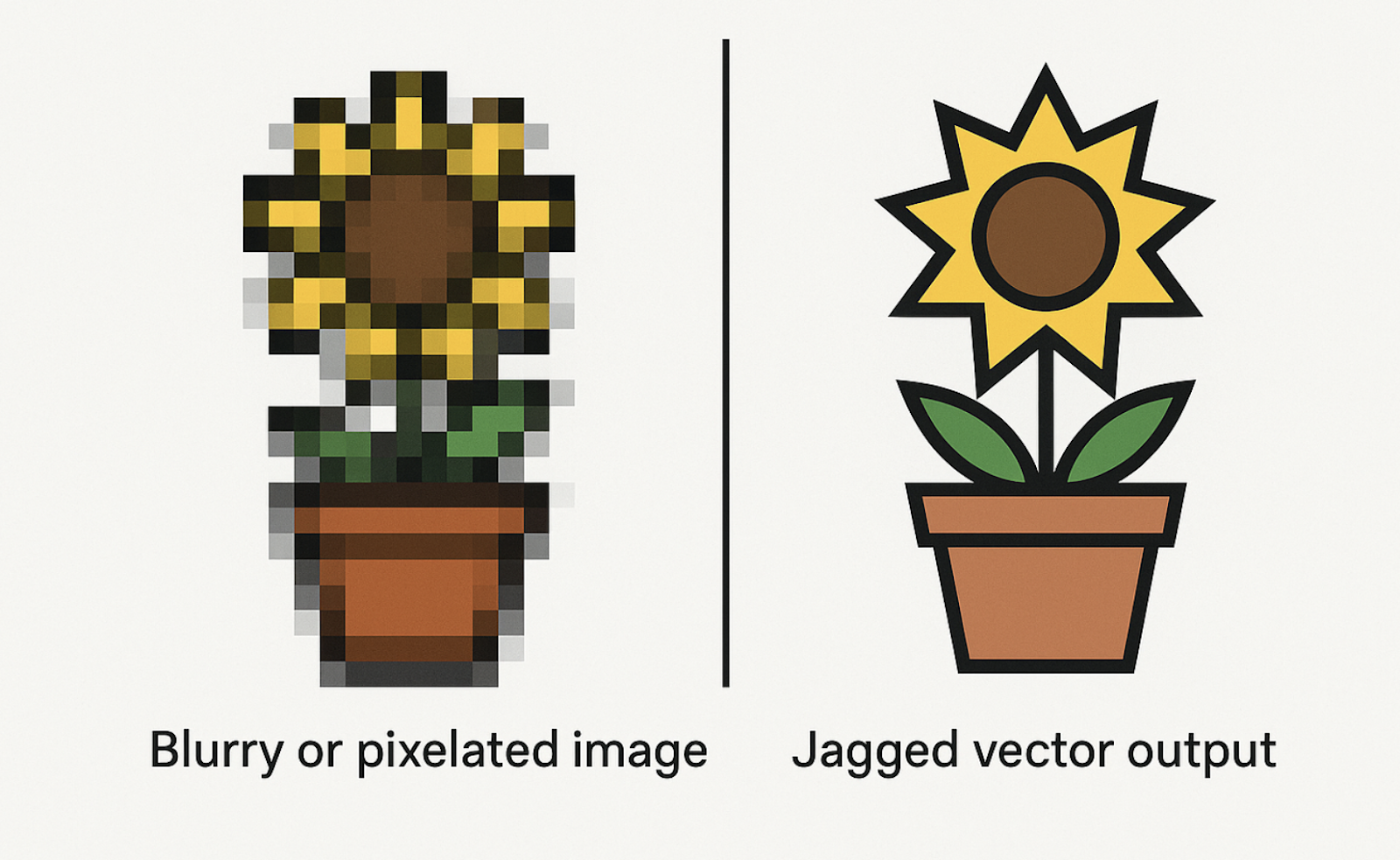 Using blurry images can result to incomplete vectors