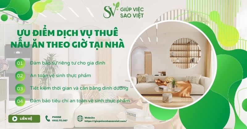 Ưu điểm của dịch vụ thuê nấu ăn theo giờ tại nhà