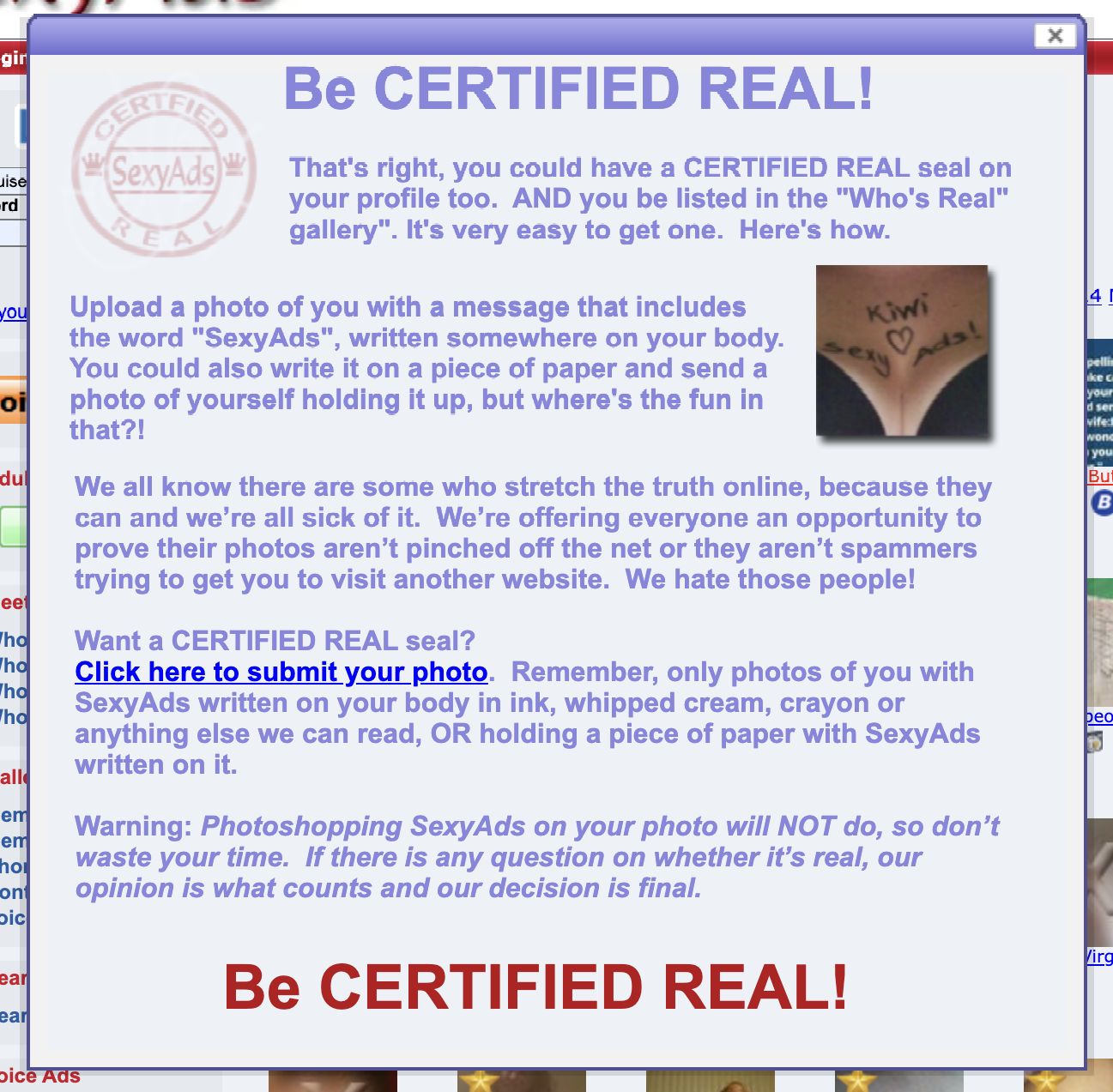 Sexy ads dating site safety and security member identity verification