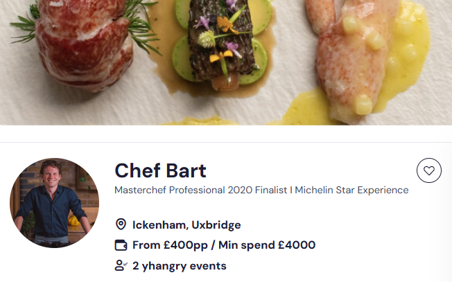 Chef Bart as one of the top 20 chefs in UK