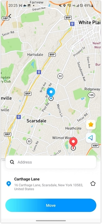 move after choosing preferred location 