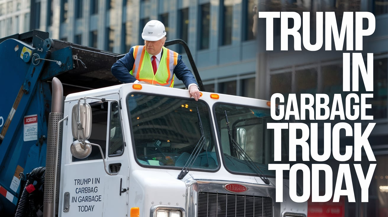 Trump in garbage truck today