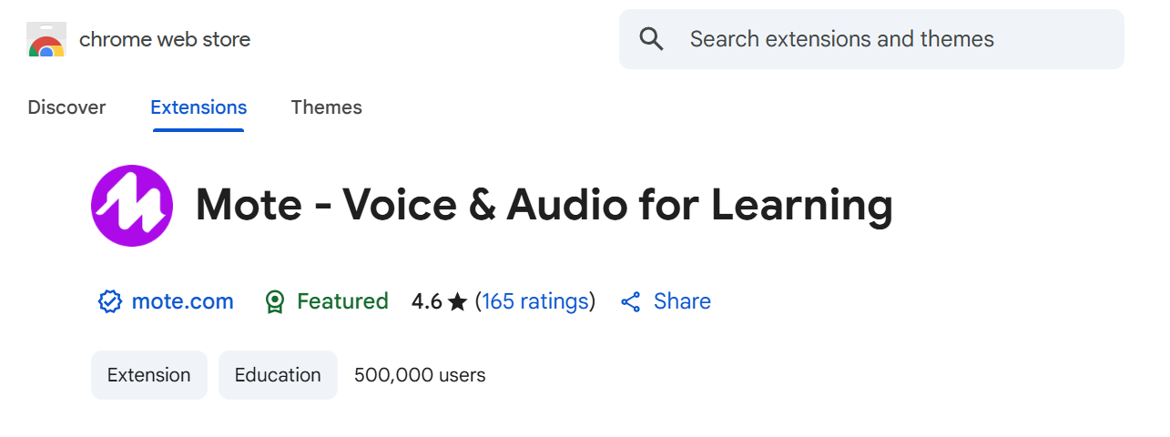 Mote Average User Rating
