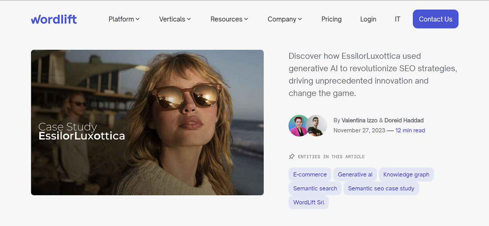 Wordlift case study