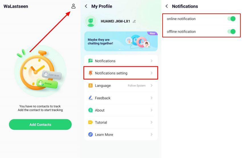enable notification settings