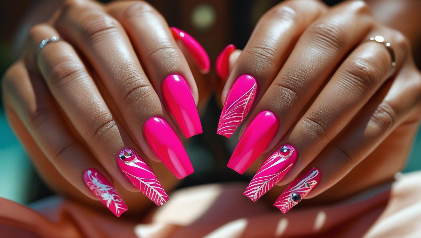 Knallpinke Nagelfarbe