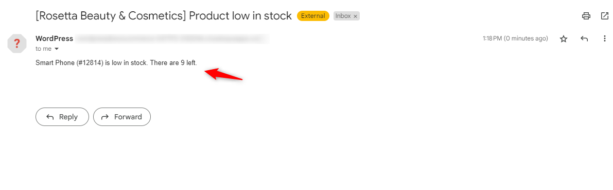 Default WooCommerce Low Stock Notification Emails