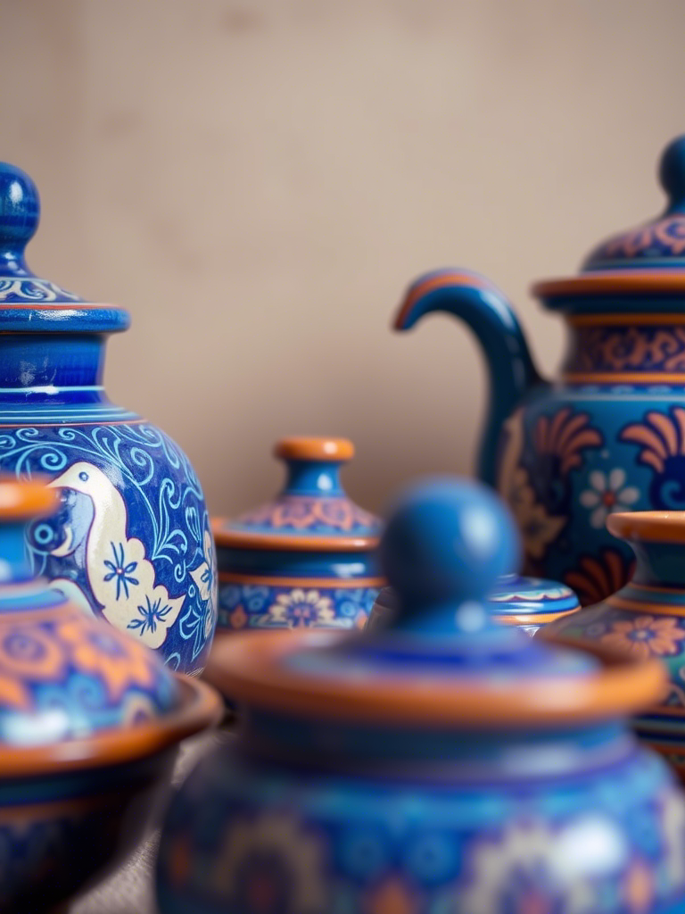 Multani Blue Pottery: A view of shop full of potteries