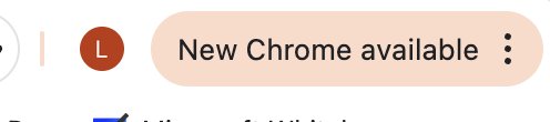 Top left of Chrome with the update available
