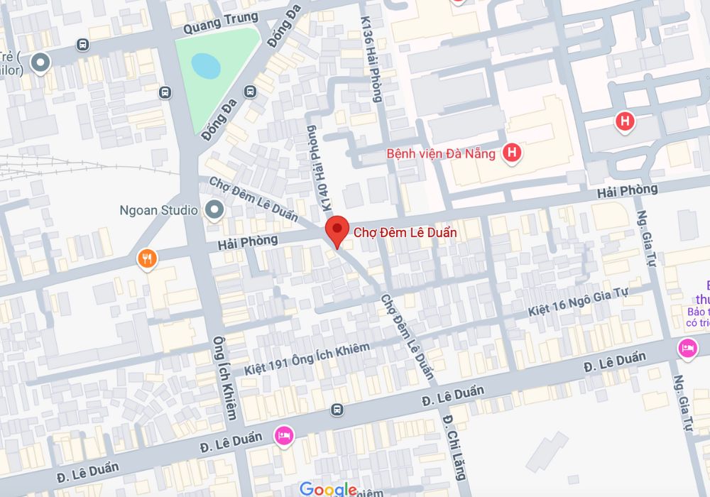 Vị trí của chợ đêm Lê Duẩn trên bản đồ (Ảnh: Google Maps)