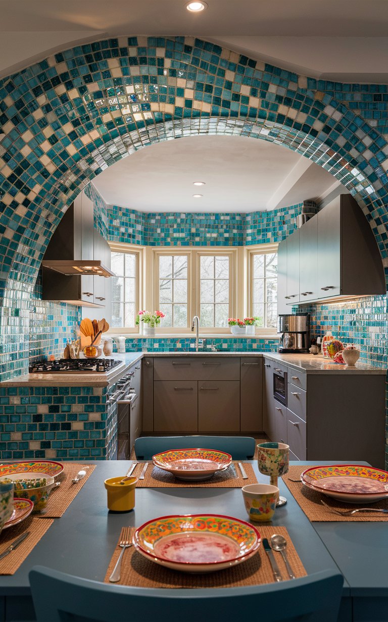  Mosaic tiles allow for creative expression in small kitchens. Whether you go for bold, vibrant colors or soft, neutral tones, mosaics offer endless possibilities for design.